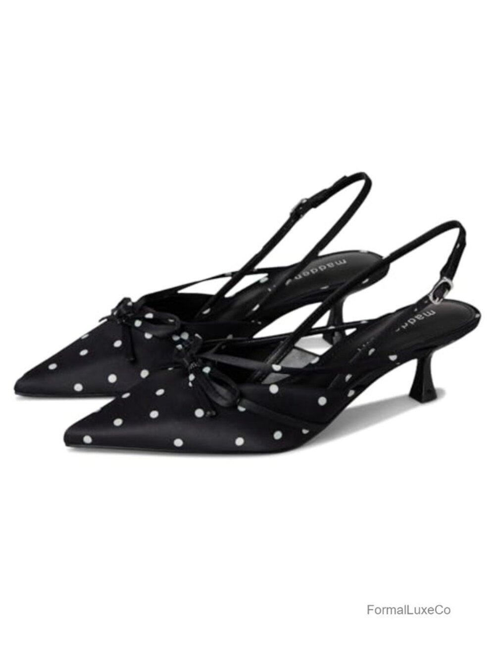 Madden Girl Viixen Kitten Heel Pointed Toe Slingback Pump PVC